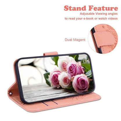 For Oppo A59 5G / A2m 5G Case Folio Flower Pattern Protective Leather Phone Cover