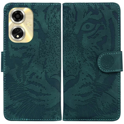 For Oppo A59 5G / A2m 5G Wallet Case Imprinted Tiger Pattern Leather Stand Phone Cover