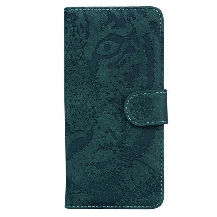 For Oppo A59 5G / A2m 5G Wallet Case Imprinted Tiger Pattern Leather Stand Phone Cover