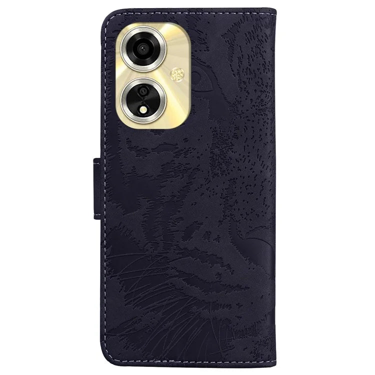 For Oppo A59 5G / A2m 5G Wallet Case Imprinted Tiger Pattern Leather Stand Phone Cover