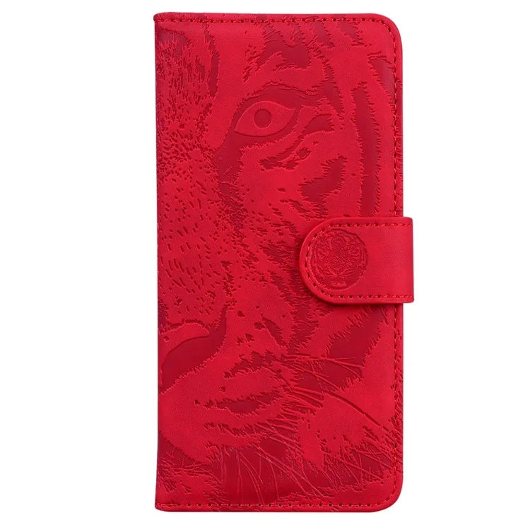 For Oppo A59 5G / A2m 5G Wallet Case Imprinted Tiger Pattern Leather Stand Phone Cover