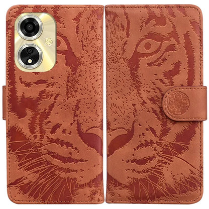 For Oppo A59 5G / A2m 5G Wallet Case Imprinted Tiger Pattern Leather Stand Phone Cover