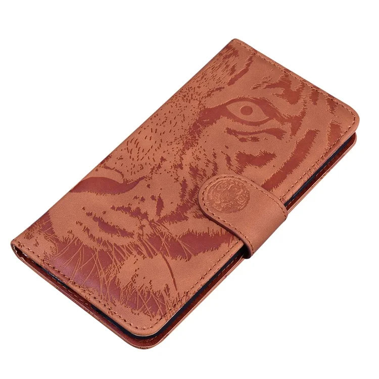 For Oppo A59 5G / A2m 5G Wallet Case Imprinted Tiger Pattern Leather Stand Phone Cover