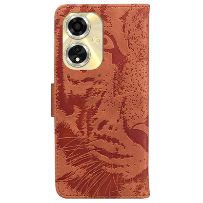 For Oppo A59 5G / A2m 5G Wallet Case Imprinted Tiger Pattern Leather Stand Phone Cover