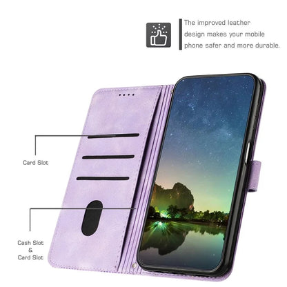 For Oppo A59 5G / A2m 5G Shockproof Case Triangle Imprinted Leather Phone Cover with Stand