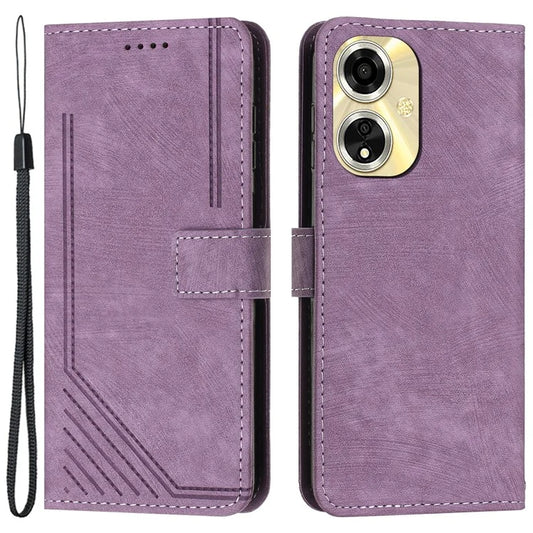 For Oppo A59 5G / A2m 5G Case  Skin Touch Feeling PU Leather Phone Cover with Wrist Strap