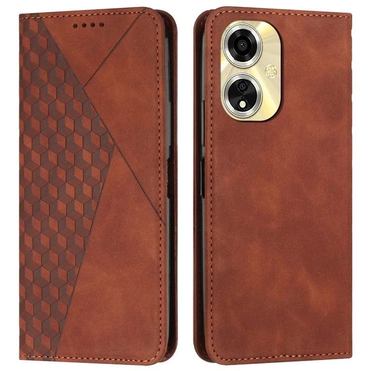 For Oppo A59 5G / A2m 5G Wallet Case Rhombus PU Leather Folio Phone Cover