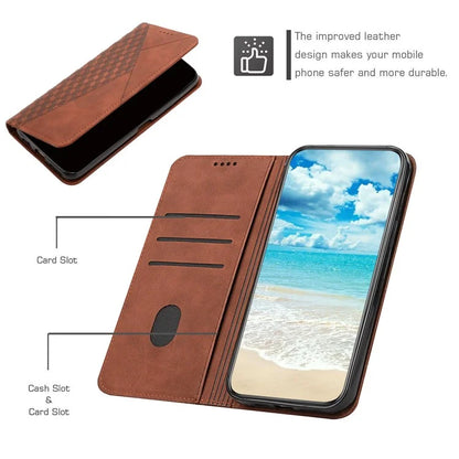 For Oppo A59 5G / A2m 5G Wallet Case Rhombus PU Leather Folio Phone Cover