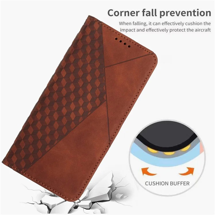 For Oppo A59 5G / A2m 5G Wallet Case Rhombus PU Leather Folio Phone Cover