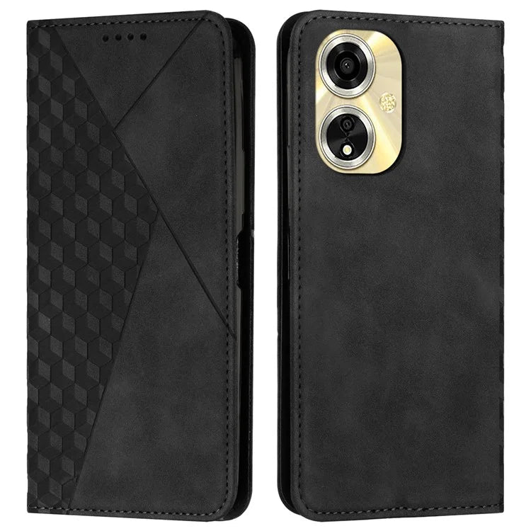 For Oppo A59 5G / A2m 5G Wallet Case Rhombus PU Leather Folio Phone Cover