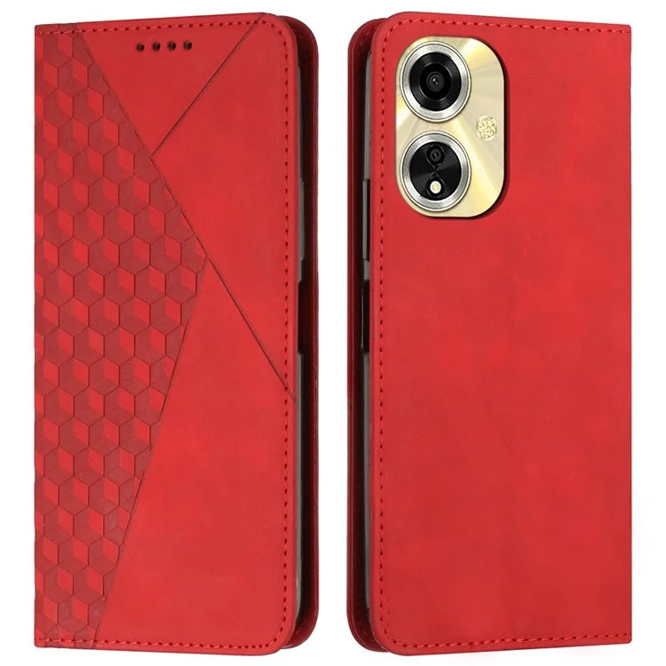 For Oppo A59 5G / A2m 5G Wallet Case Rhombus PU Leather Folio Phone Cover