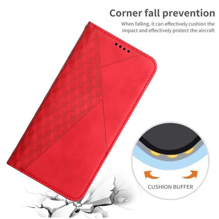 For Oppo A59 5G / A2m 5G Wallet Case Rhombus PU Leather Folio Phone Cover