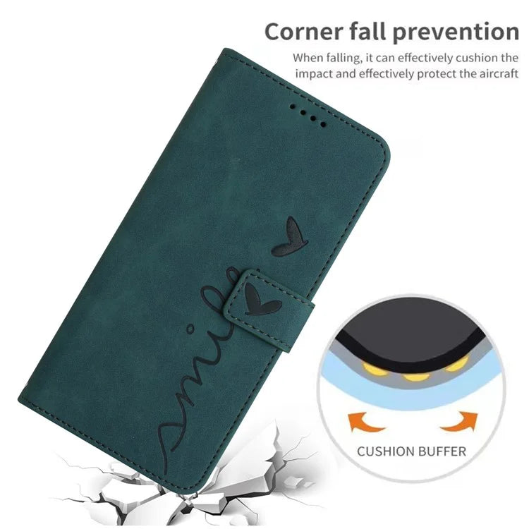 For Oppo A59 5G / A2m 5G Case Heart Imprinted PU Leather Phone Wallet Cover