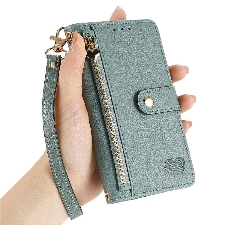 For Oppo A58 4G Case Zipper Wallet Shockproof Phone Cover RFID Blocking