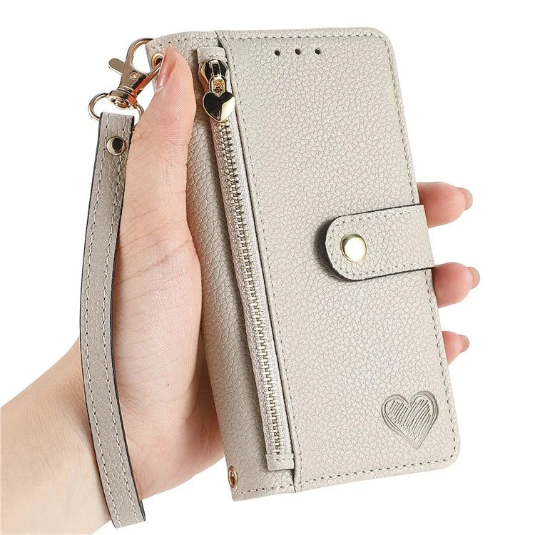 For Oppo A58 4G Case Zipper Wallet Shockproof Phone Cover RFID Blocking