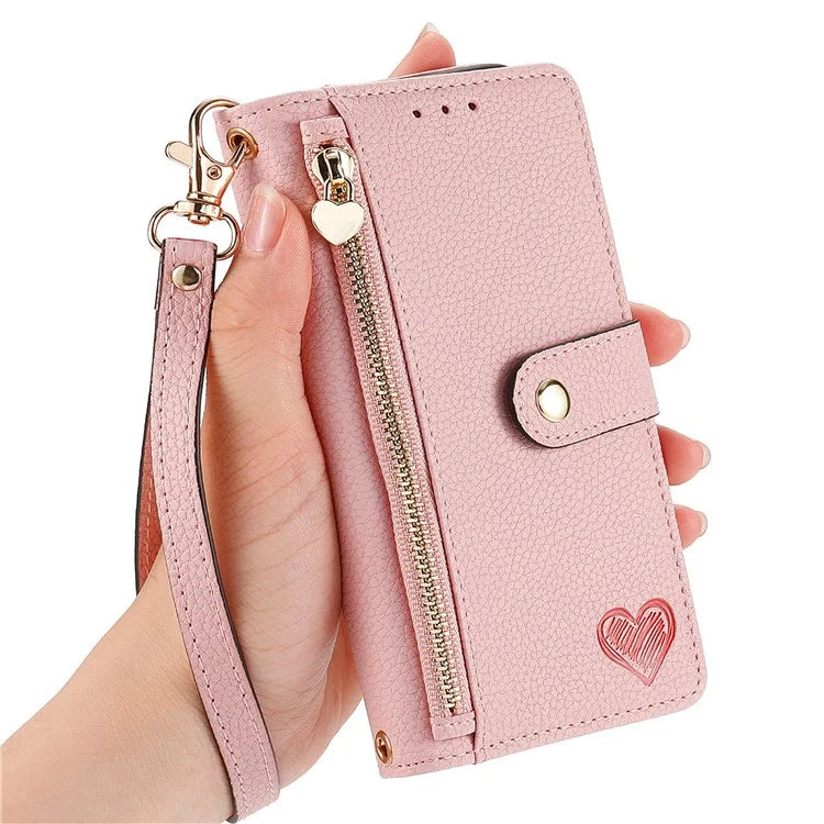 For Oppo A58 4G Case Zipper Wallet Shockproof Phone Cover RFID Blocking