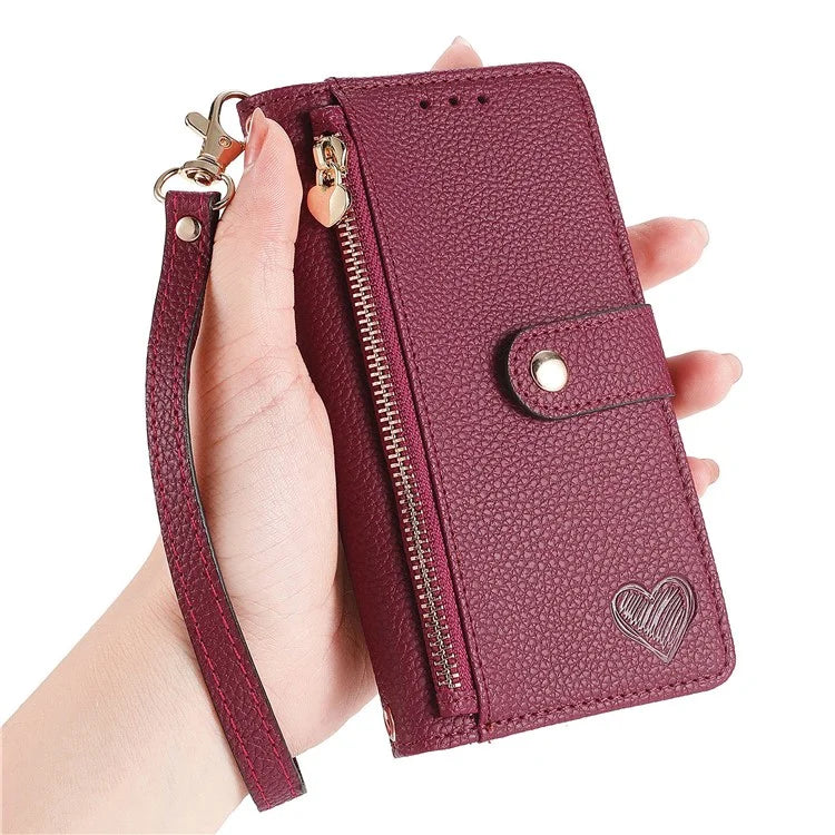 For Oppo A58 4G Case Zipper Wallet Shockproof Phone Cover RFID Blocking