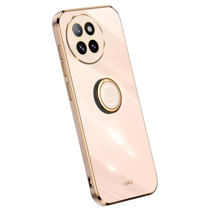 XINLI For Xiaomi Civi 4 Pro 5G / 14 Civi 5G Phone Cover Electroplating Frame Ring Kickstand Anti-Drop TPU Case