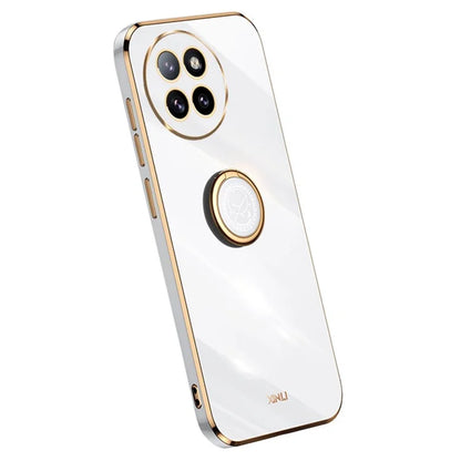 XINLI For Xiaomi Civi 4 Pro 5G / 14 Civi 5G Phone Cover Electroplating Frame Ring Kickstand Anti-Drop TPU Case