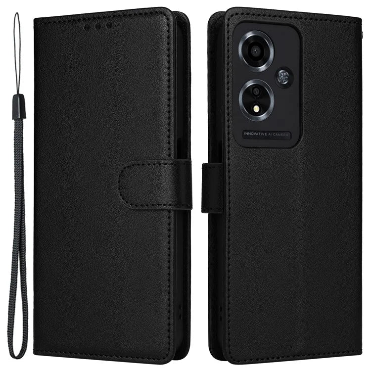 For Oppo A59 5G Leather Case with 3 Card Slots Protective Phone Cover