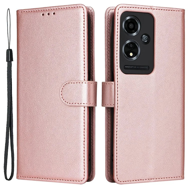 For Oppo A59 5G Leather Case with 3 Card Slots Protective Phone Cover