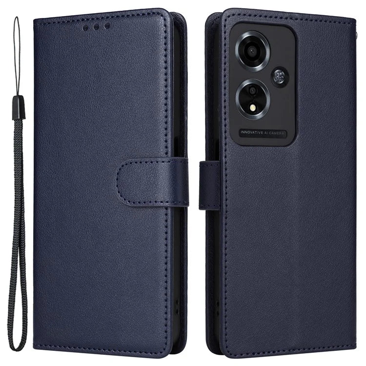 For Oppo A59 5G Leather Case with 3 Card Slots Protective Phone Cover