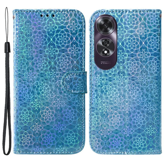 For Oppo A60 4G Case Dazzling Flower PU Leather Flip Protective Phone Cover