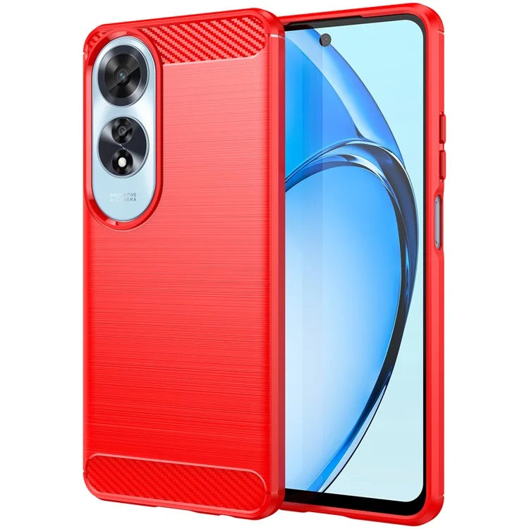 For Oppo A60 4G Case Protective Carbon Fiber Texture TPU Phone Cover