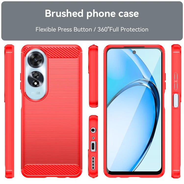 For Oppo A60 4G Case Protective Carbon Fiber Texture TPU Phone Cover