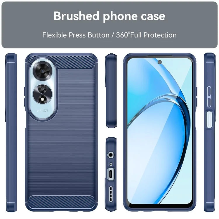 For Oppo A60 4G Case Protective Carbon Fiber Texture TPU Phone Cover