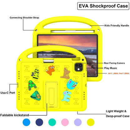 For iPad Air 11 (2024) / iPad Pro 11 (2024) Kickstand Case EVA+PC Tablet Protection Cover