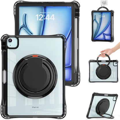 For iPad Air 11 (2024) / Air (2022) / (2020) / iPad Pro 11 (2022) / (2021) / (2020) / (2018) Case Rotary Kickstand PC+TPU+Acrylic Tablet Cover