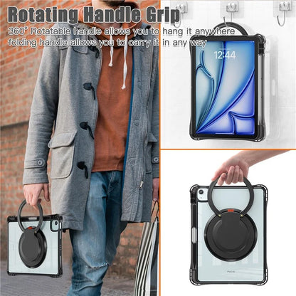 For iPad Air 11 (2024) / Air (2022) / (2020) / iPad Pro 11 (2022) / (2021) / (2020) / (2018) Case Rotary Kickstand PC+TPU+Acrylic Tablet Cover