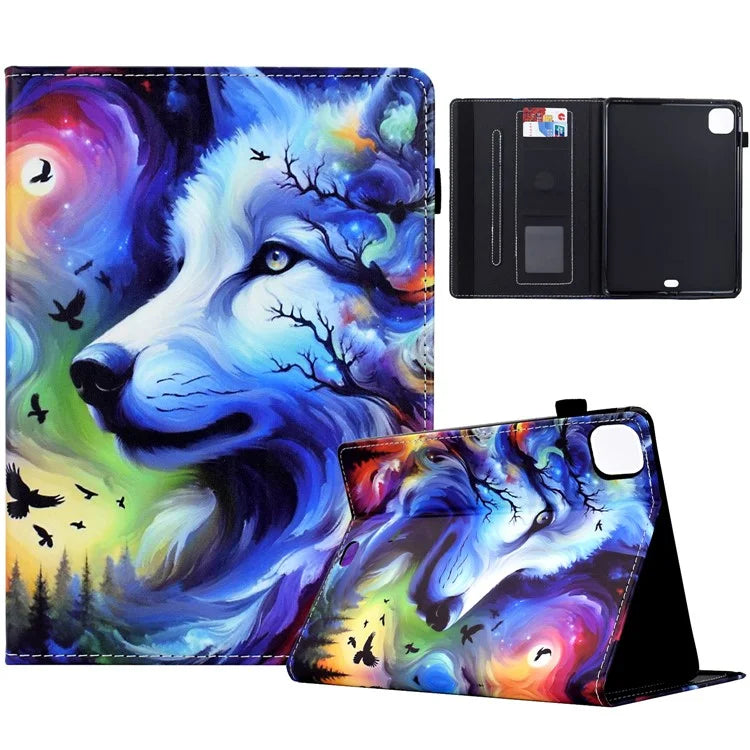 Tablet Case for iPad Air 11 (2024) / iPad Pro 11 (2022) / (2020) / iPad Air (2022) / (2020) Pattern Printing Cover Card Holder