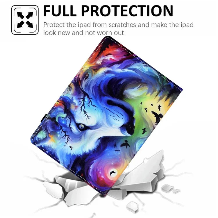 Tablet Case for iPad Air 11 (2024) / iPad Pro 11 (2022) / (2020) / iPad Air (2022) / (2020) Pattern Printing Cover Card Holder