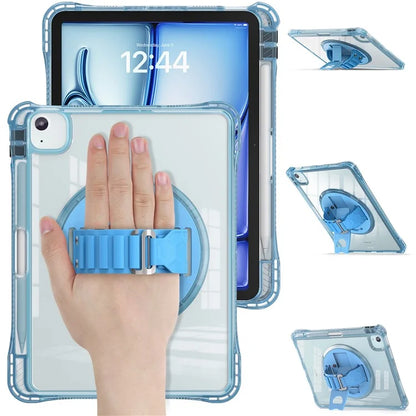 For iPad Air 11 (2024) / Air (2022) / (2020) / iPad Pro 11 (2022) / (2021) / (2020) / (2018) Case Kickstand PC+TPU+Acrylic Clear Tablet Cover