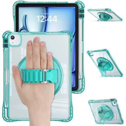 For iPad Air 11 (2024) / Air (2022) / (2020) / iPad Pro 11 (2022) / (2021) / (2020) / (2018) Case Kickstand PC+TPU+Acrylic Clear Tablet Cover