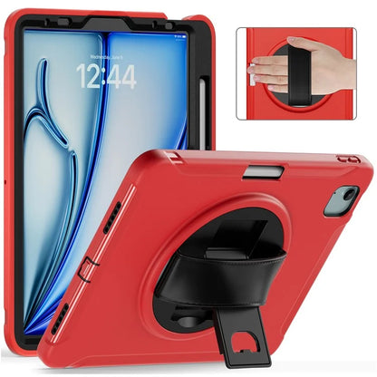 For iPad Air 11 (2024) / Air (2022) / (2020) / iPad Pro 11(2022) / (2021) / (2020) / (2018) Rotary Kickstand PC + TPU Tablet Case with Hand Strap