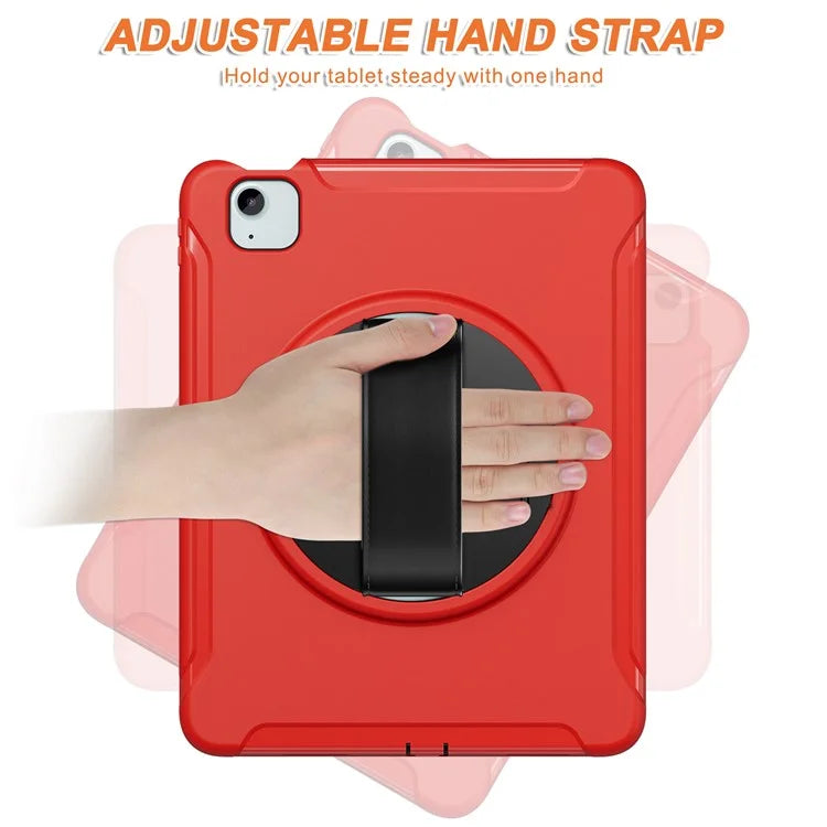 For iPad Air 11 (2024) / Air (2022) / (2020) / iPad Pro 11(2022) / (2021) / (2020) / (2018) Rotary Kickstand PC + TPU Tablet Case with Hand Strap