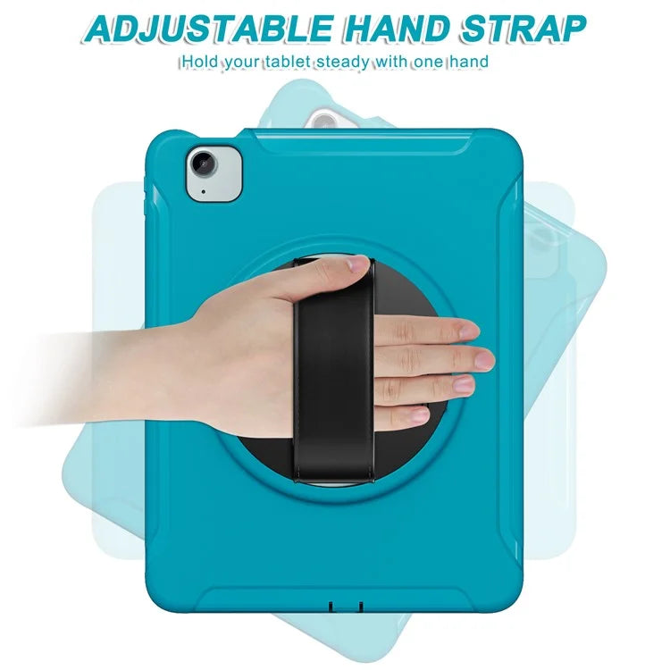 For iPad Air 11 (2024) / Air (2022) / (2020) / iPad Pro 11(2022) / (2021) / (2020) / (2018) Rotary Kickstand PC + TPU Tablet Case with Hand Strap