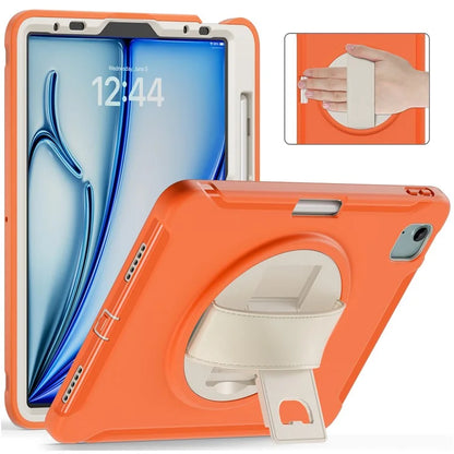 For iPad Air 11 (2024) / Air (2022) / (2020) / iPad Pro 11(2022) / (2021) / (2020) / (2018) Rotary Kickstand PC + TPU Tablet Case with Hand Strap