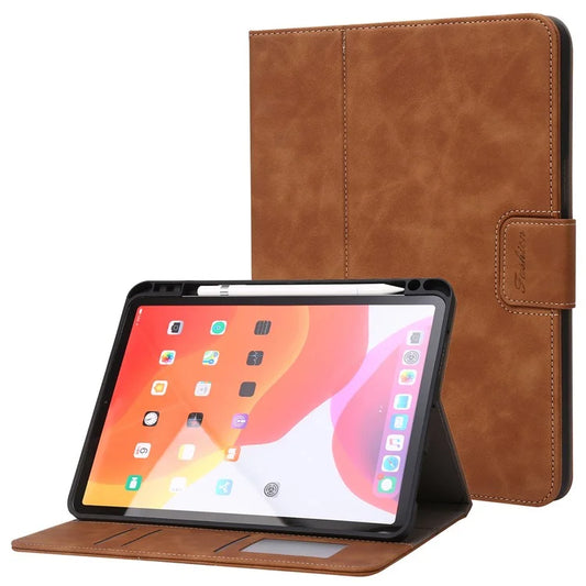 For iPad Air 11 (2024) / Air (2022) / (2020) / iPad Pro 11 (2018) / (2020) / (2021) / (2022) Case Wallet Leather Tablet Cover with Pens Slot