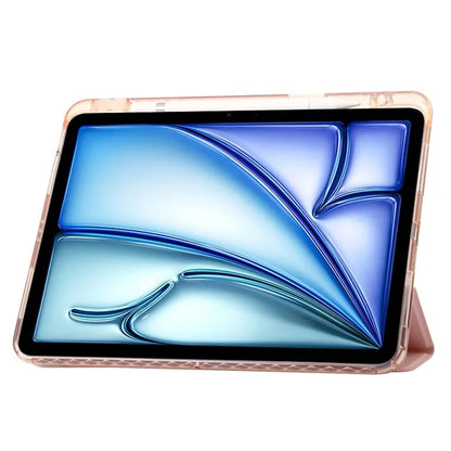 For iPad Air 11 (2024) Case TPU+PU Leather+Arcylic Tablet Cover Tri-Fold Stand Tablet Protector