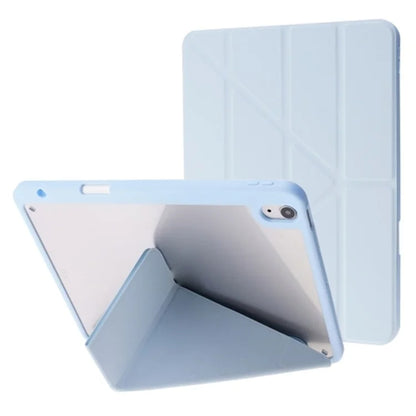 For iPad Air 11 (2024) Case Origami Stand PU Leather+TPU+Acrylic Solid Color Tablet Cover