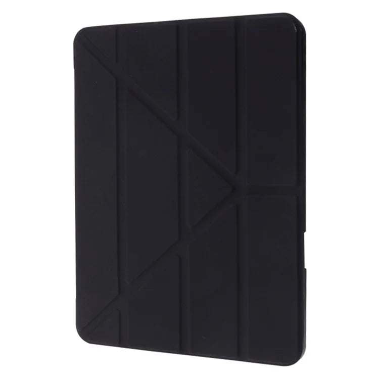 For iPad Air 11 (2024) Case Origami Stand PU Leather+TPU+Acrylic Solid Color Tablet Cover