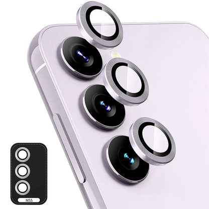 ENKAY HAT PRINCE For Samsung Galaxy M55 5G / C55 5G / F55 5G Camera Lens Protector Set 9H Hardness Lens Film with Metal Ring Trim