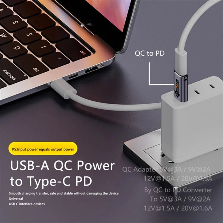 AM / CF-OC-PD USB-A QC3.1 to Type-C PD Converter Adapter with 10Gbps Data Transfer