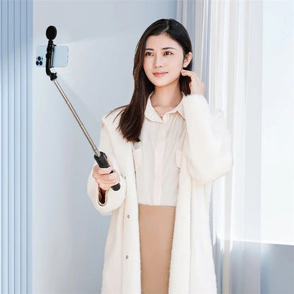 Z14 Pro 140cm Telescopic Tripod Stand with Fill Light Wireless Bluetooth Selfie Stick