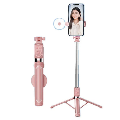 Z14 Pro 140cm Telescopic Tripod Stand with Fill Light Wireless Bluetooth Selfie Stick