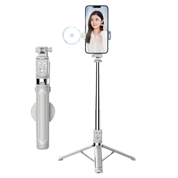 Z14 Pro 140cm Telescopic Tripod Stand with Fill Light Wireless Bluetooth Selfie Stick